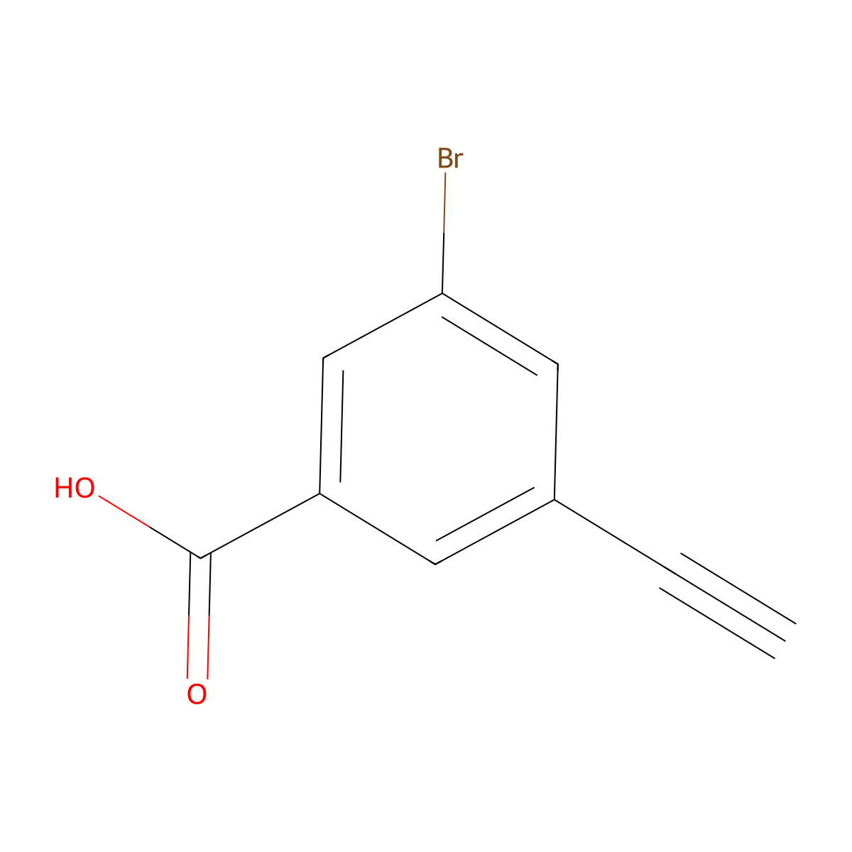 3-Bromo-5-ethynylbenzoic acid molecular structure, CAS 1823360-76-4