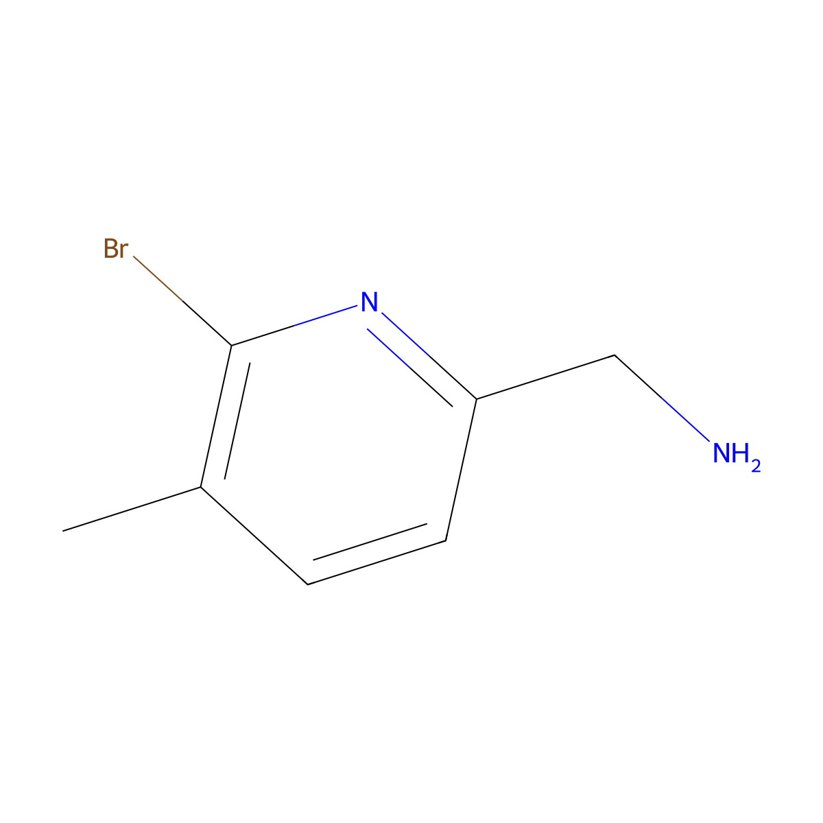 (6-Bromo-5-methylpyridin-2-yl)methanamine molecular structure, CAS 1823361-78-9
