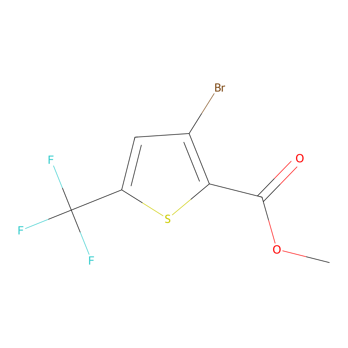 Methyl 3-bromo-5-(trifluoromethyl)thiophene-2-carboxylate molecular structure, CAS 1823362-55-5
