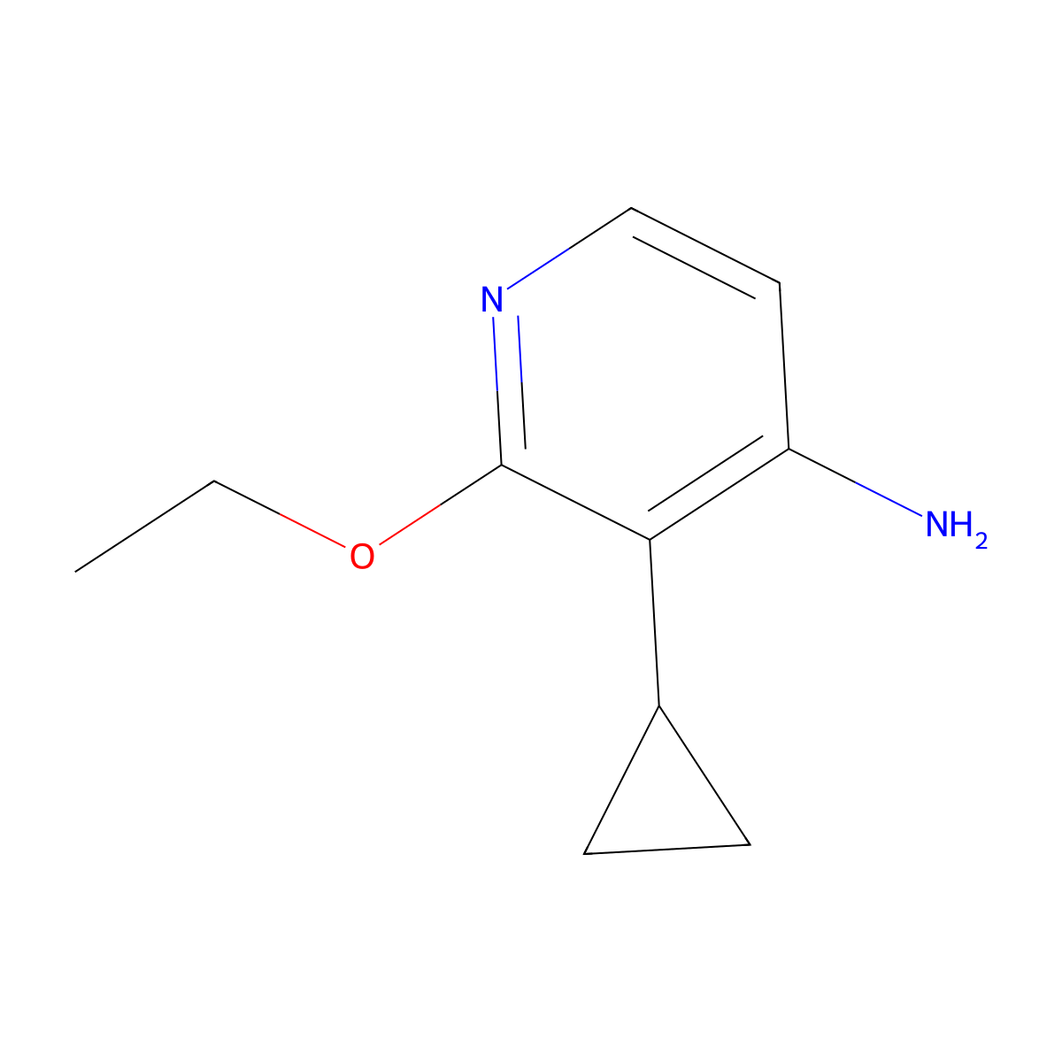 3-Cyclopropyl-2-ethoxypyridin-4-amine molecular structure, CAS 1823362-71-5