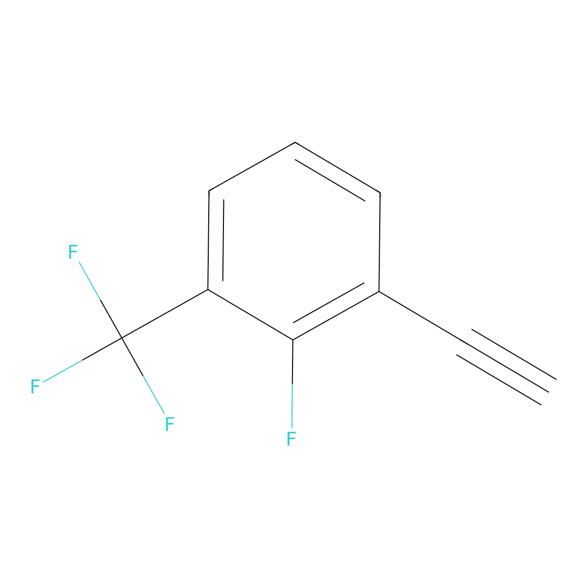 1-Ethynyl-2-fluoro-3-(trifluoromethyl)benzene molecular structure, CAS 1823362-73-7