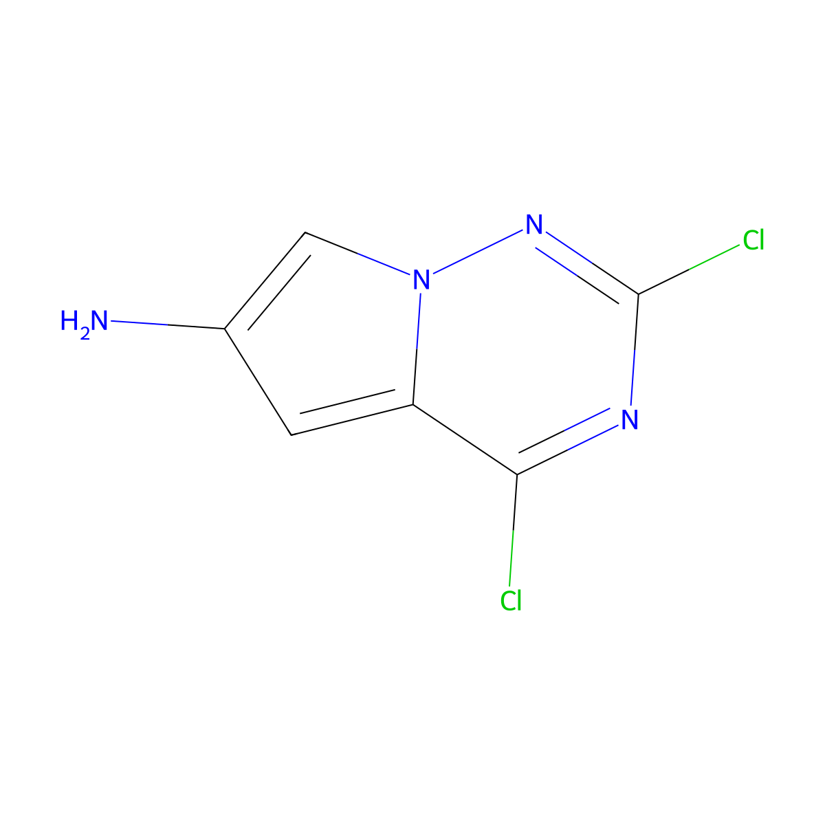 2,4-Dichloropyrrolo[2,1-F][1,2,4]triazin-6-amine molecular structure, CAS 1823364-13-1