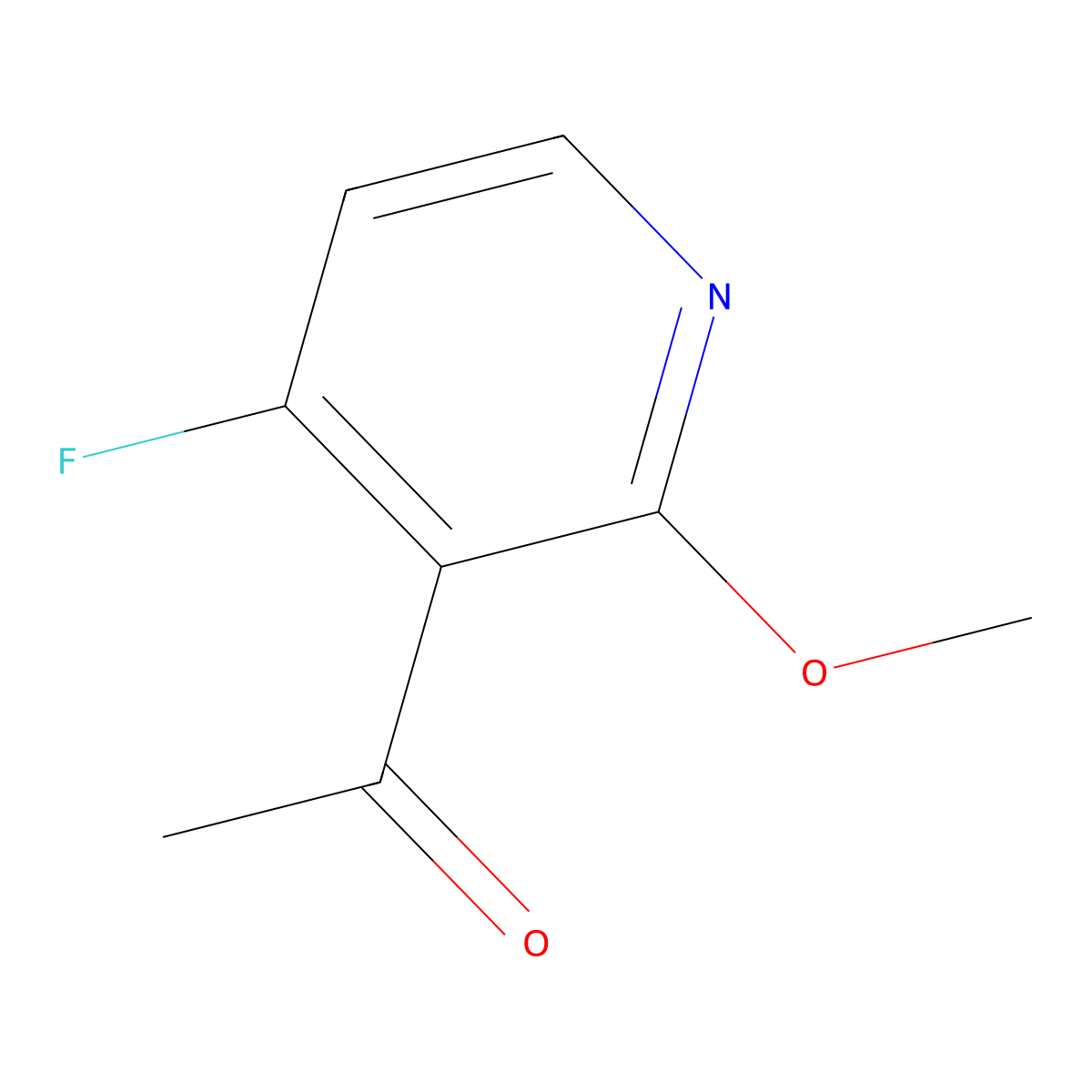1-(4-Fluoro-2-methoxypyridin-3-yl)ethan-1-one molecular structure, CAS 1823364-48-2