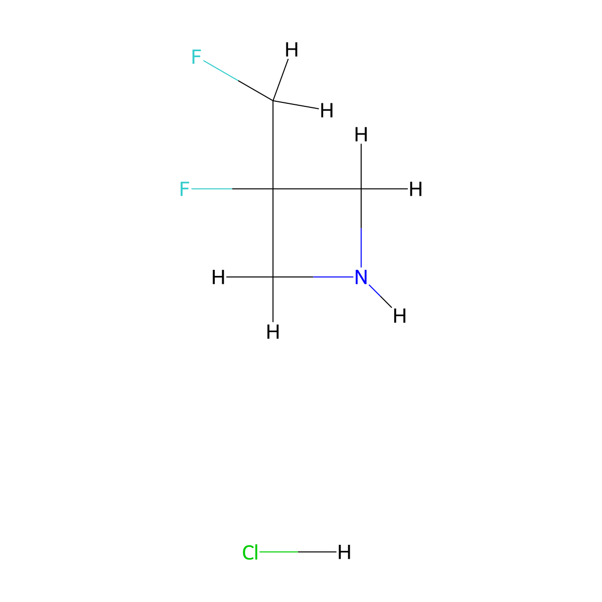 3-Fluoro-3-(fluoromethyl)azetidine hydrochloride molecular structure, CAS 1823364-49-3