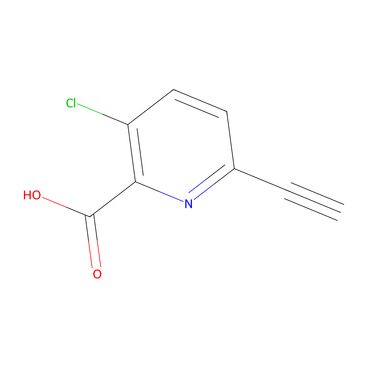 3-Chloro-6-ethynylpyridine-2-carboxylic acid molecular structure, CAS 1823365-41-8