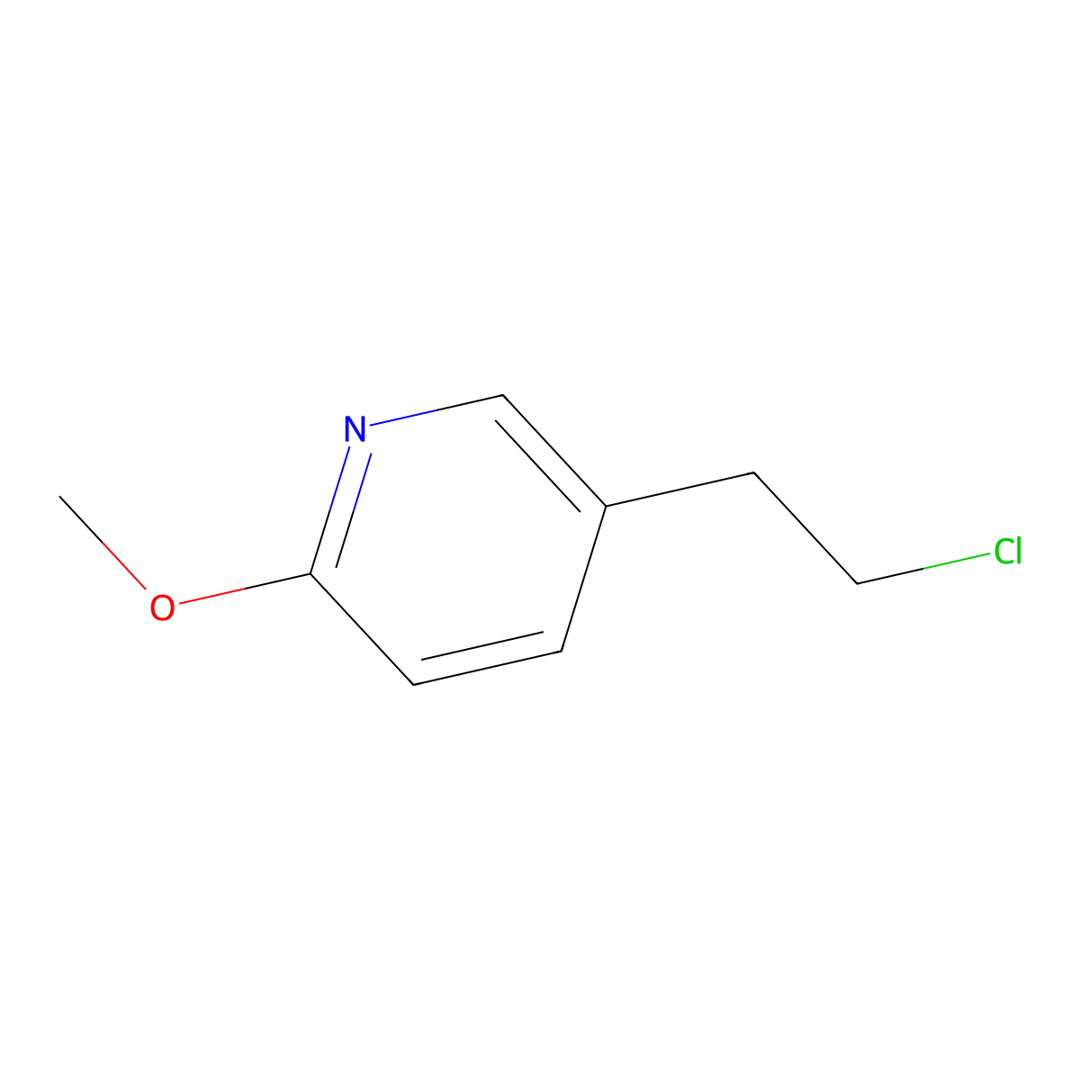 5-(2-Chloroethyl)-2-methoxypyridine molecular structure, CAS 1823365-60-1