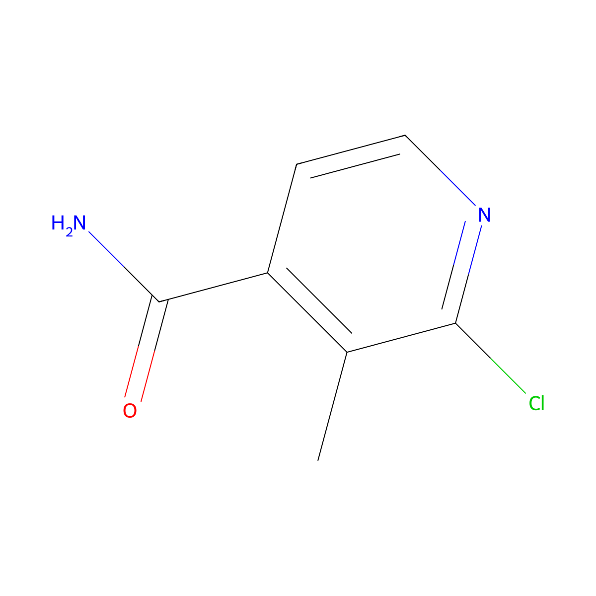 2-Chloro-3-methylisonicotinamide molecular structure, CAS 1823365-77-0