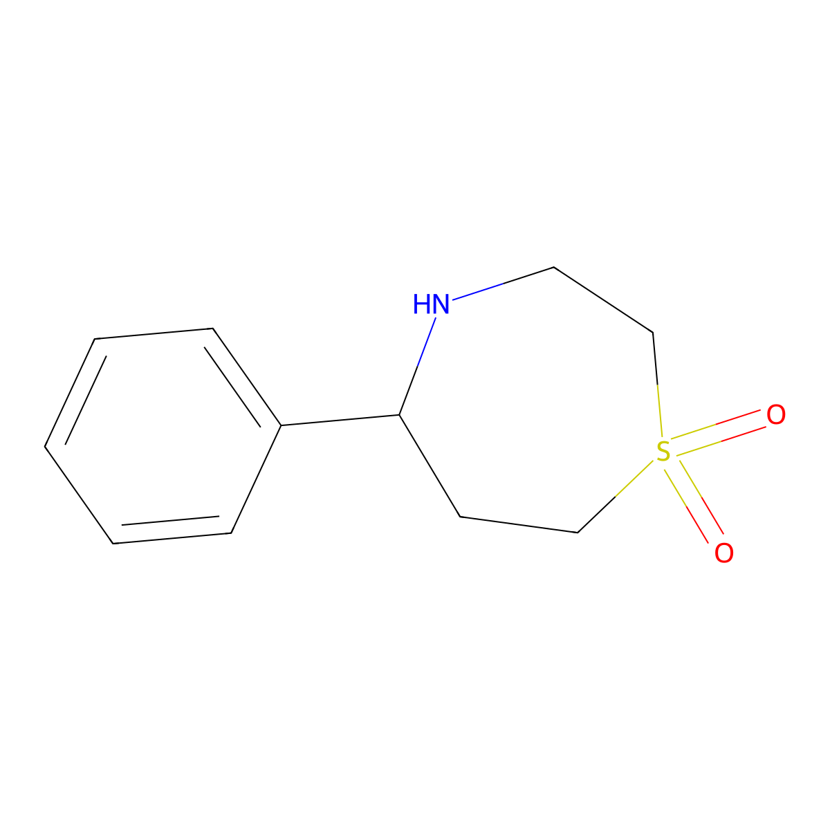 5-Phenyl-1lambda6,4-thiazepane-1,1-dione molecular structure, CAS 1823365-92-9
