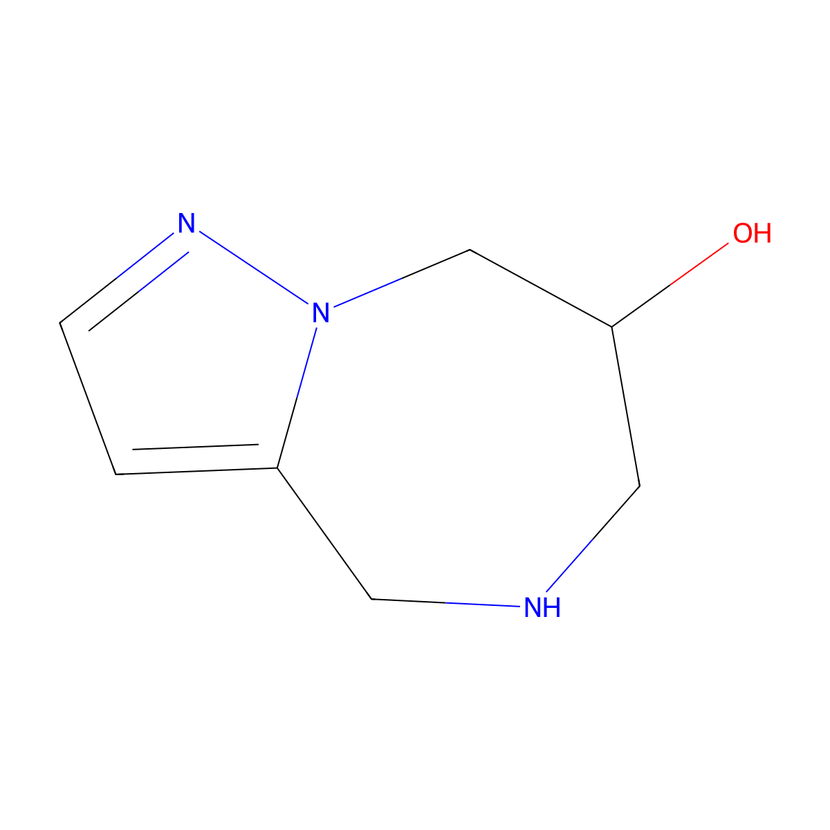 5,6,7,8-Tetrahydro-4H-pyrazolo[1,5-a][1,4]diazepin-7-ol molecular structure, CAS 1823366-08-0