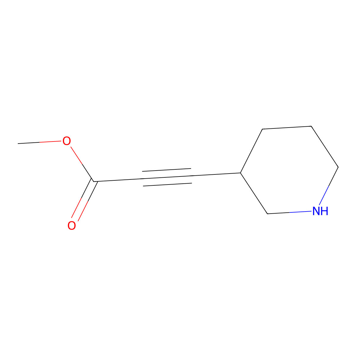 Methyl 3-(piperidin-3-yl)prop-2-ynoate molecular structure, CAS 1823366-43-3