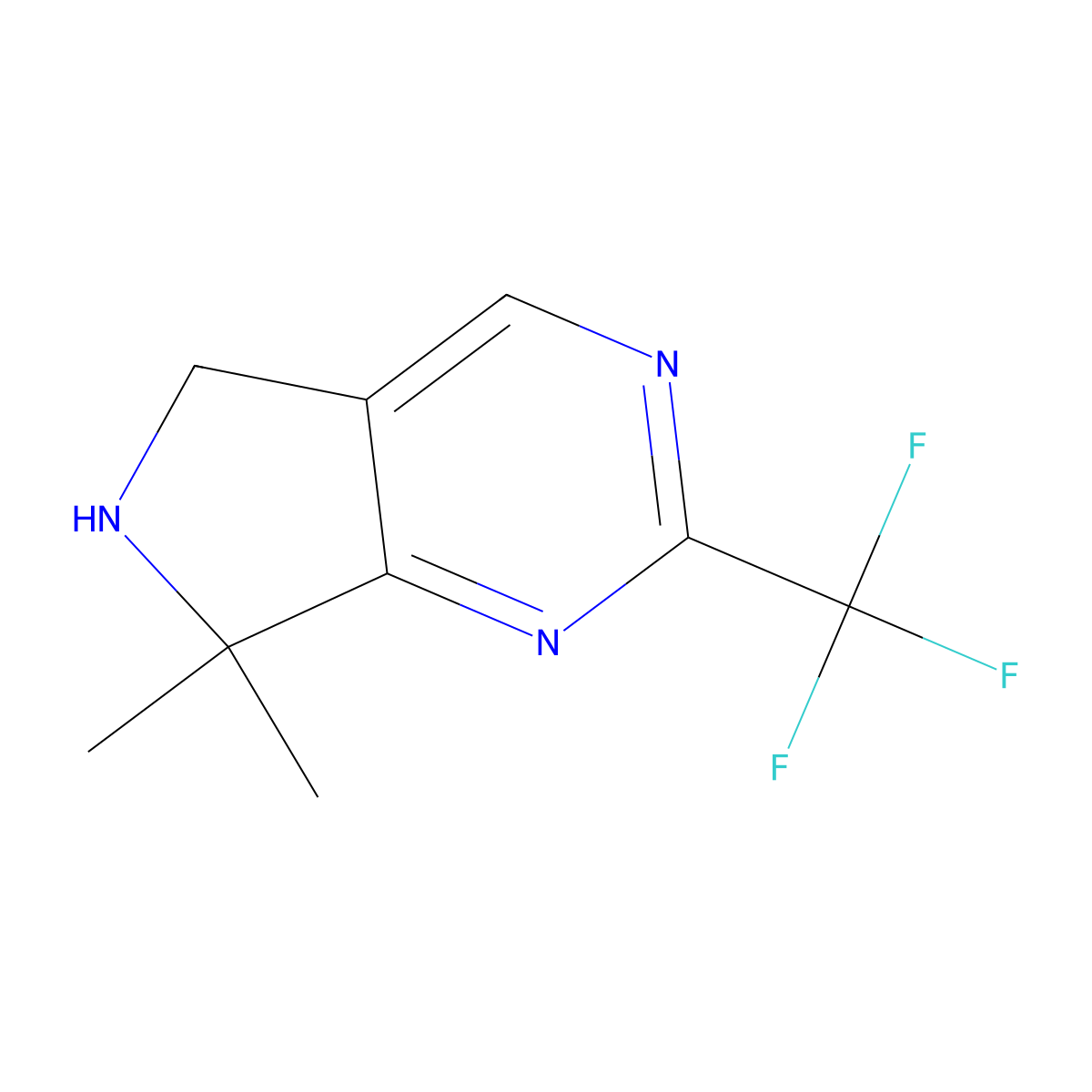 7,7-Dimethyl-2-(trifluoromethyl)-6,7-dihydro-5H-pyrrolo[3,4-D]pyrimidine molecular structure, CAS 1823366-60-4