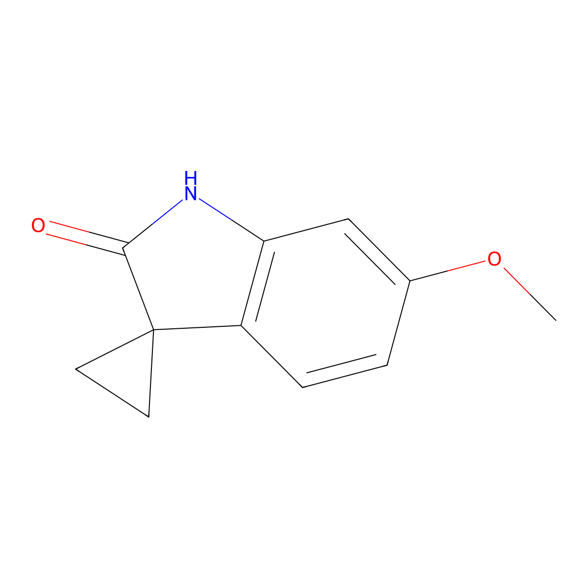 6'-Methoxyspiro[cyclopropane-1,3'-indolin]-2'-one molecular structure, CAS 1823366-67-1