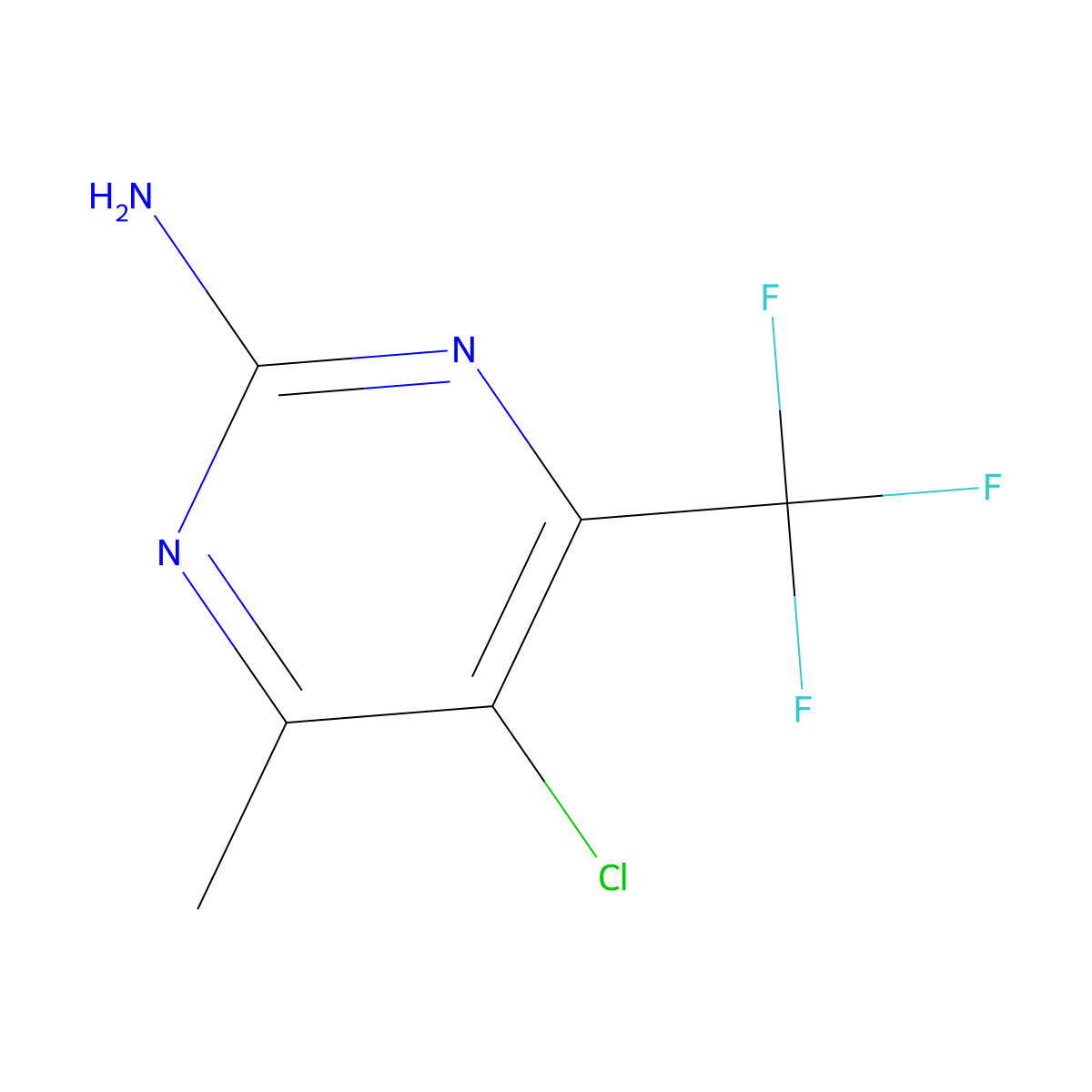 5-Chloro-4-methyl-6-(trifluoromethyl)pyrimidin-2-amine molecular structure, CAS 1823366-77-3