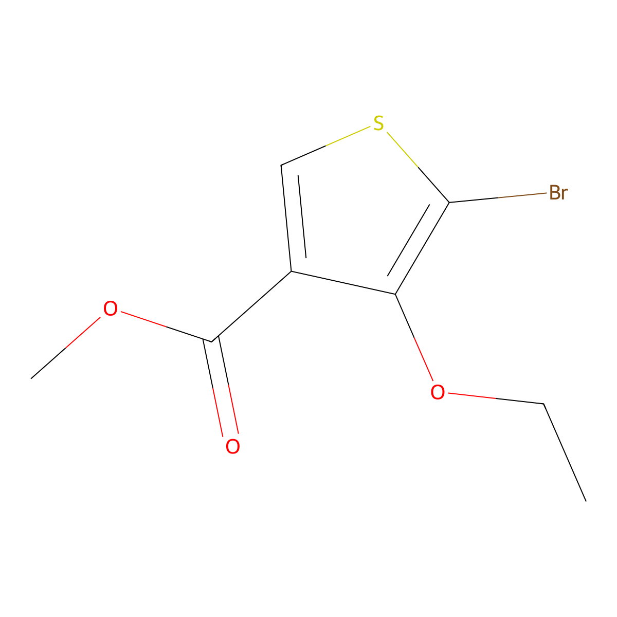 Methyl 5-bromo-4-ethoxythiophene-3-carboxylate molecular structure, CAS 1823366-93-3