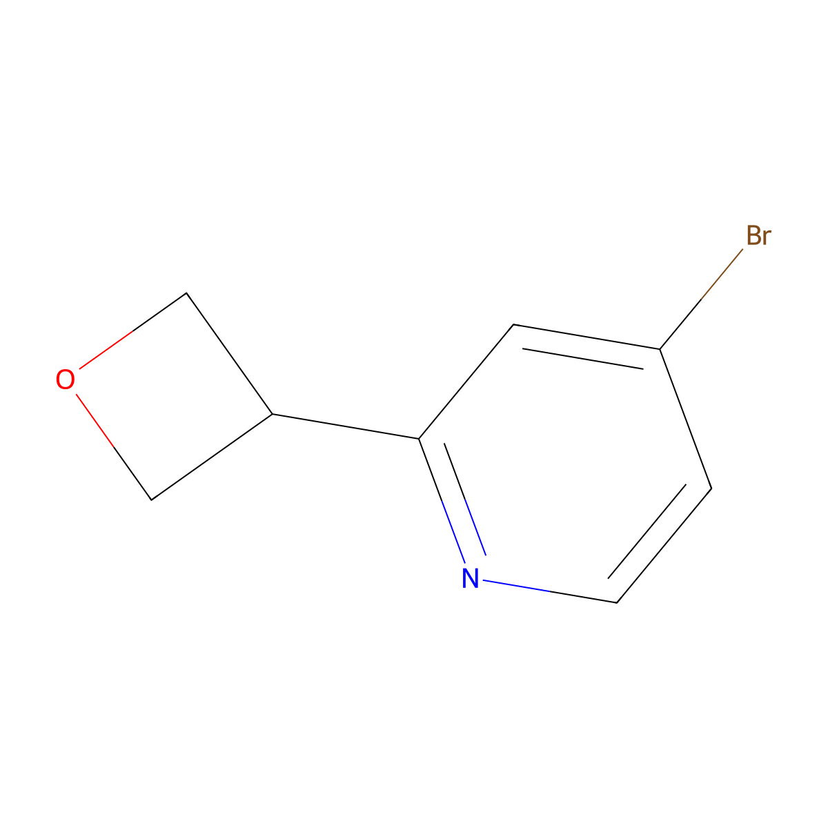 4-Bromo-2-(oxetan-3-yl)pyridine molecular structure, CAS 1823367-12-9
