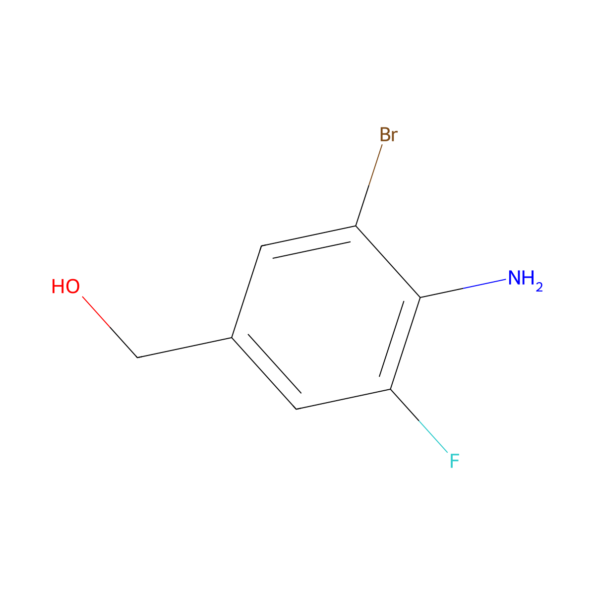(4-Amino-3-bromo-5-fluorophenyl)methanol molecular structure, CAS 1823367-24-3