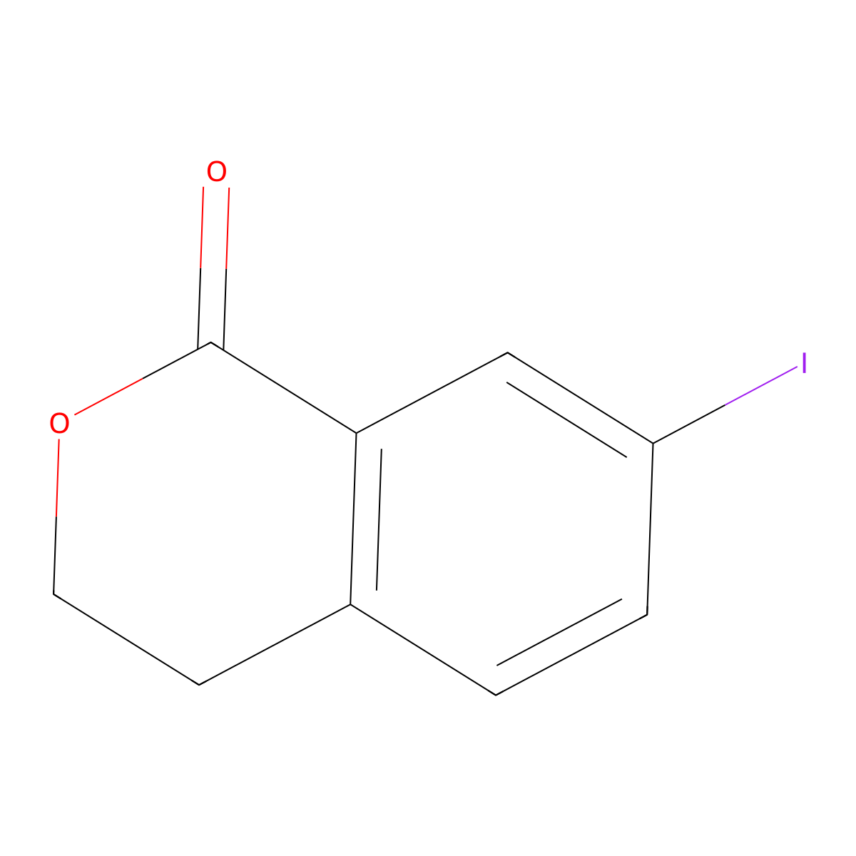 7-iodo-3,4-dihydro-1H-2-benzopyran-1-one molecular structure, CAS 1823368-75-7