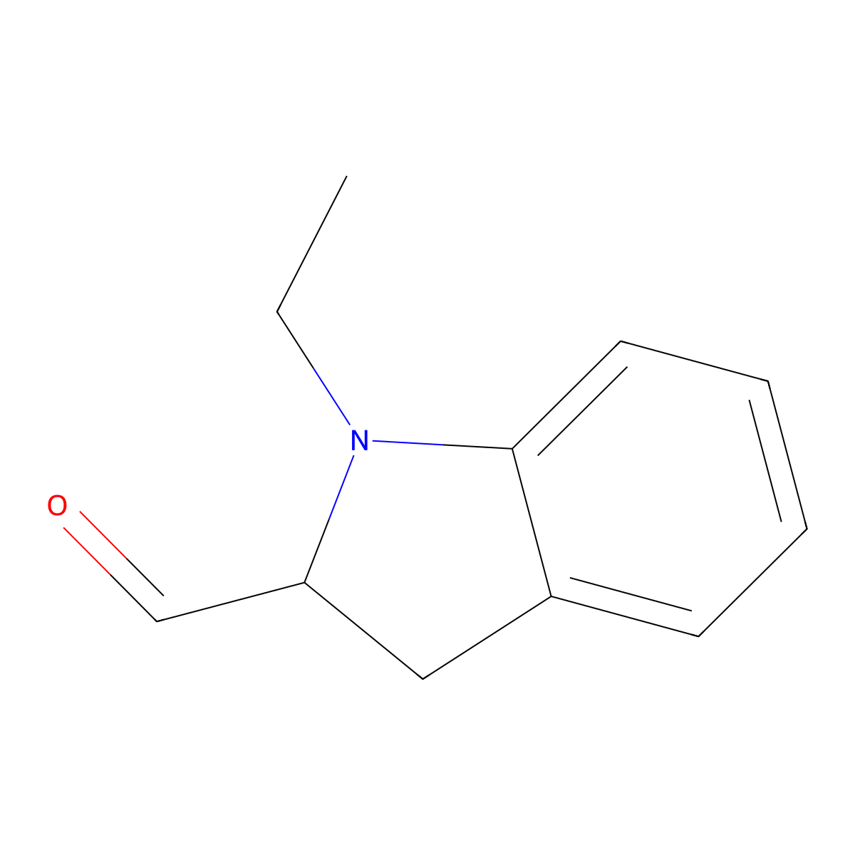 1-Ethylindoline-2-carbaldehyde molecular structure, CAS 1823369-69-2