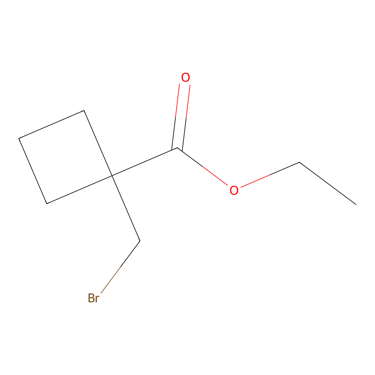 Ethyl 1-(bromomethyl)cyclobutane-1-carboxylate molecular structure, CAS 1823369-78-3