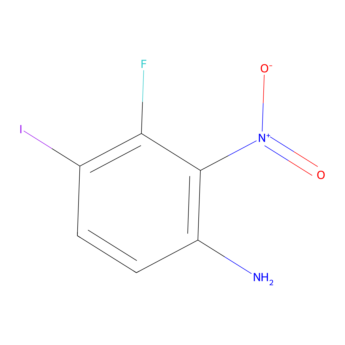 3-Fluoro-4-iodo-2-nitroaniline molecular structure, CAS 1823370-15-5