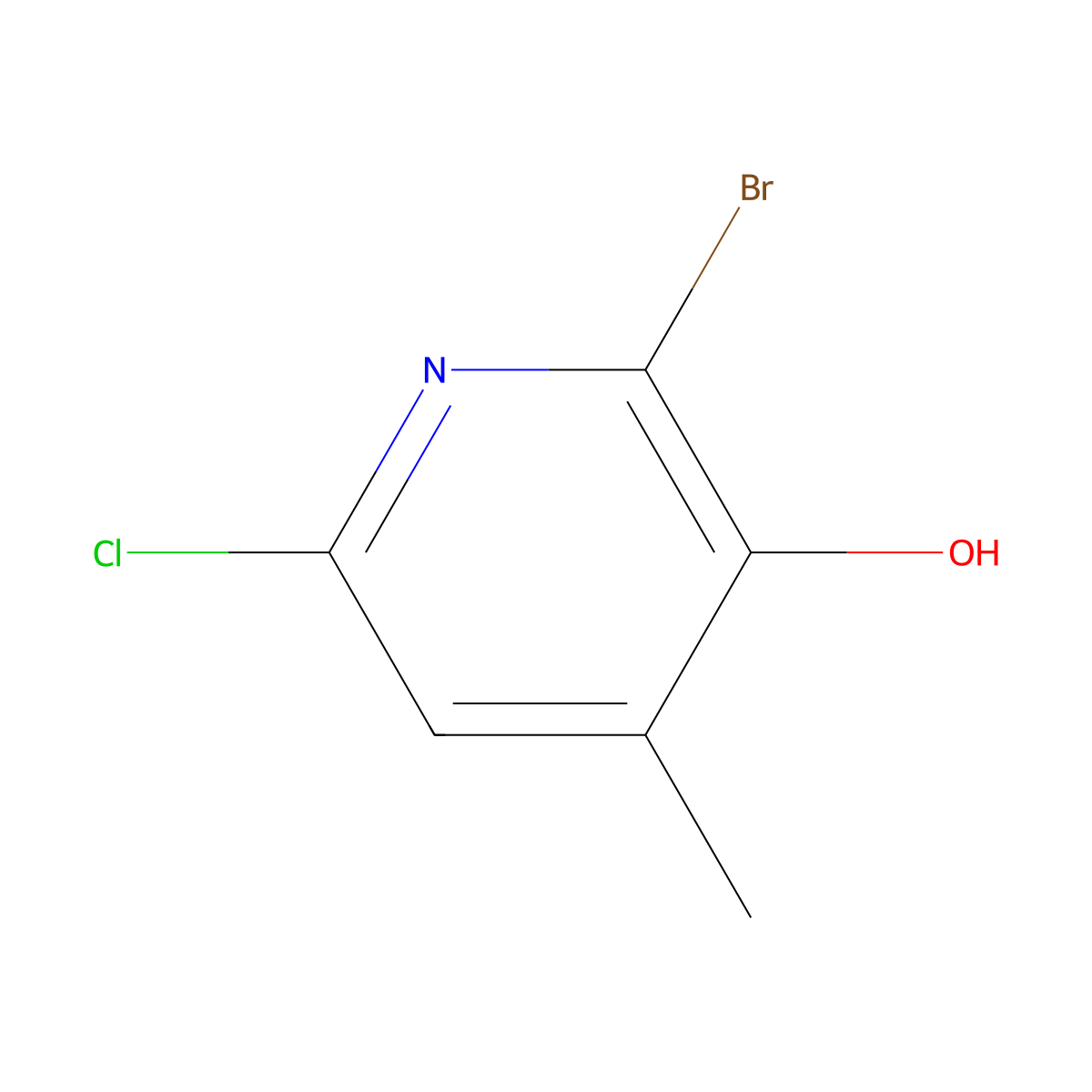 2-Bromo-6-chloro-4-methylpyridin-3-ol molecular structure, CAS 1823370-35-9