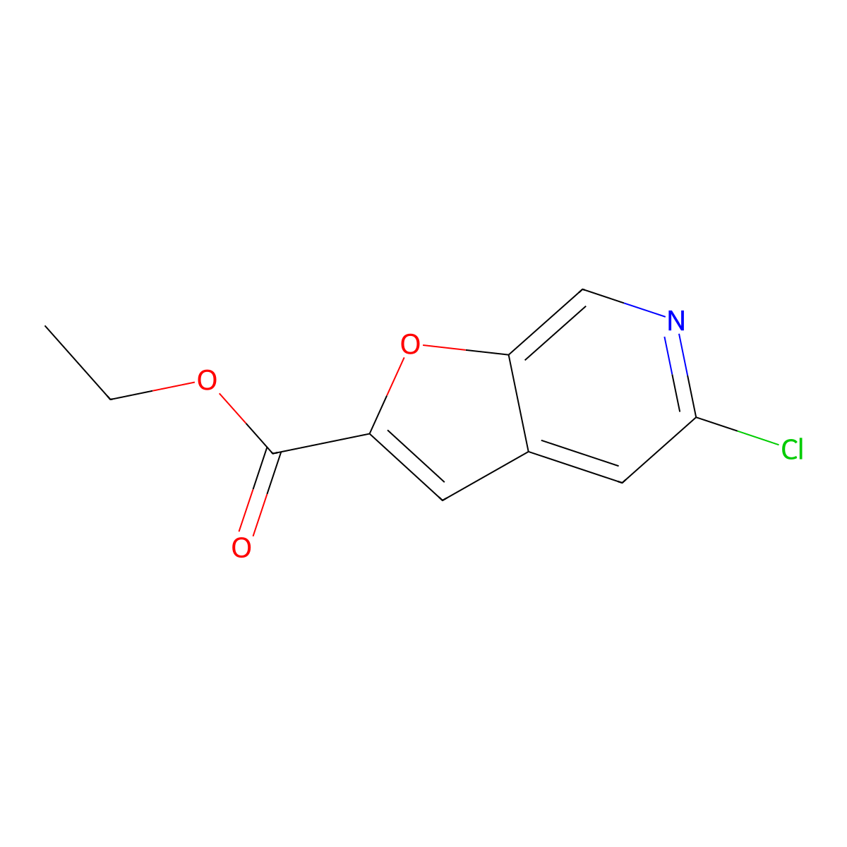 Ethyl 5-chlorofuro(2,3-c)pyridine-2-carboxylate molecular structure, CAS 1823370-60-0