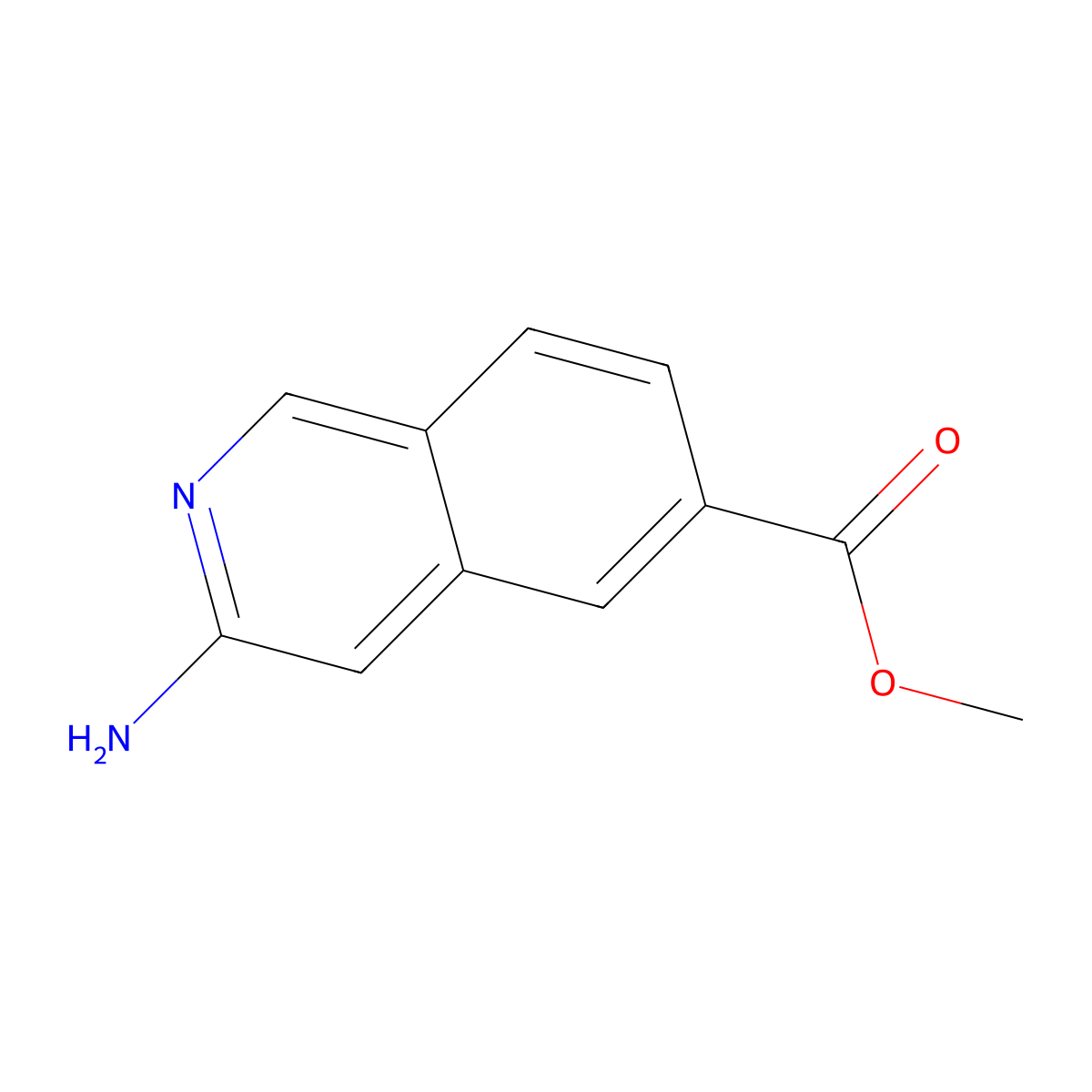 Methyl 3-aminoisoquinoline-6-carboxylate molecular structure, CAS 1823370-63-3