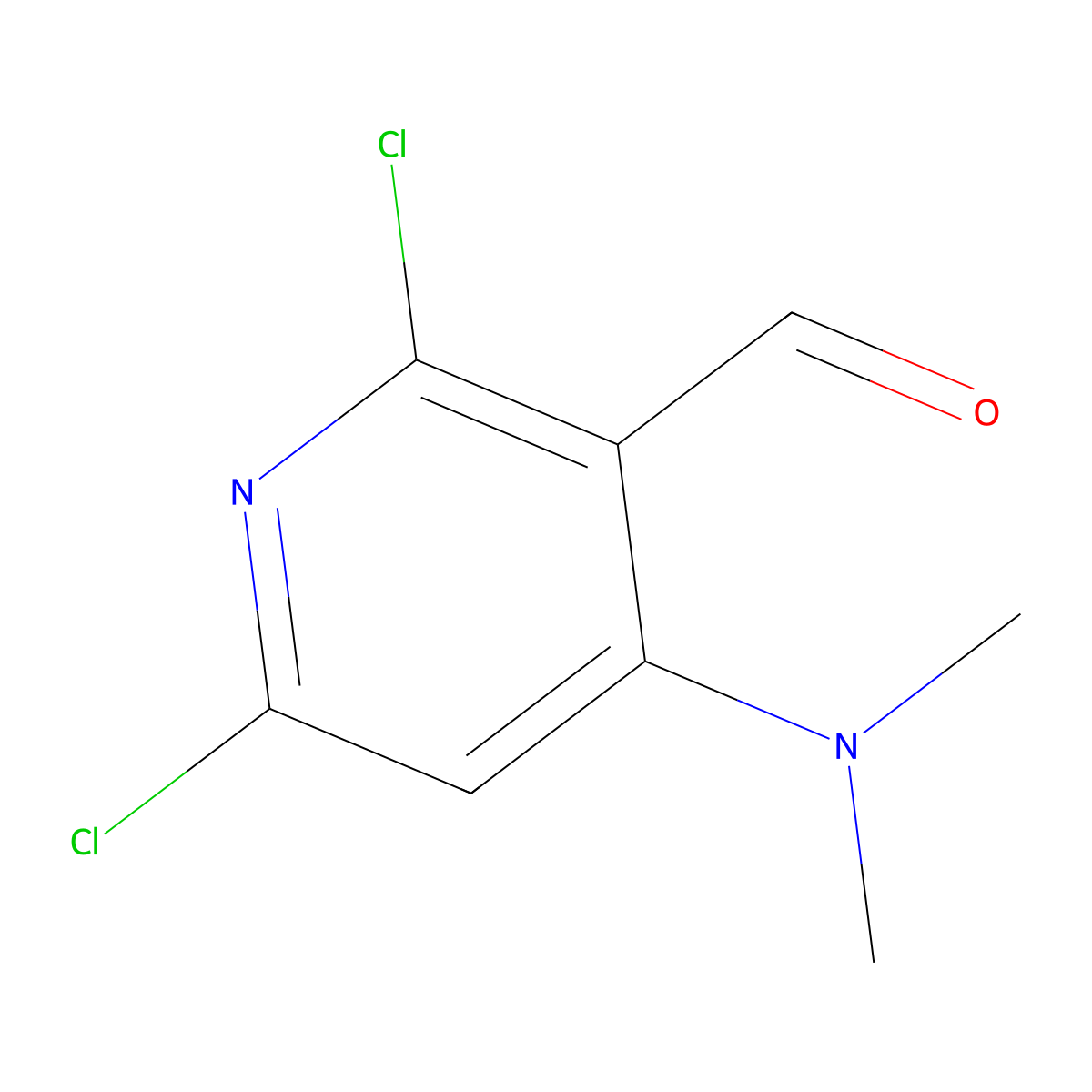 2,6-Dichloro-4-(dimethylamino)nicotinaldehyde molecular structure, CAS 1823371-33-0