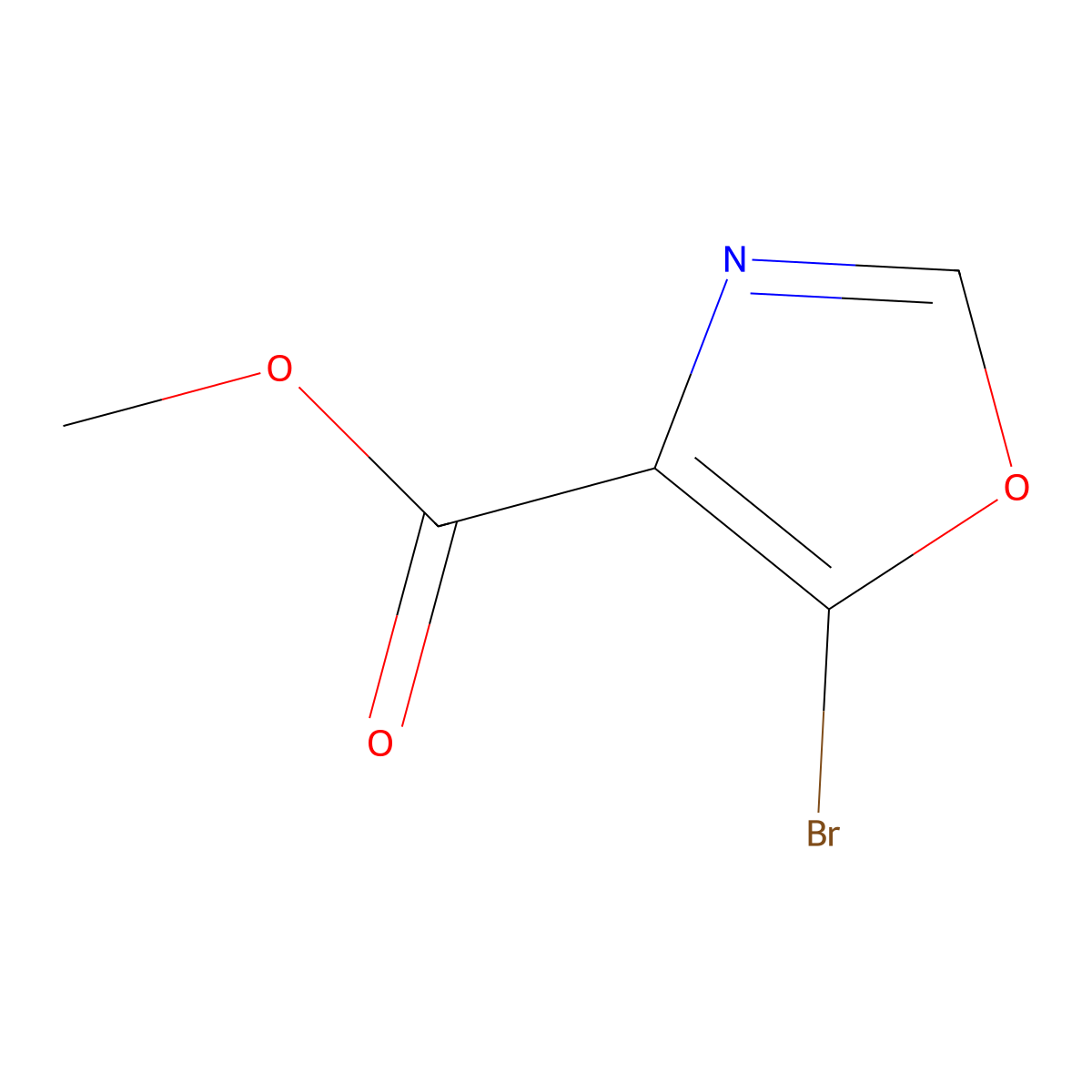 Methyl 5-bromo-1,3-oxazole-4-carboxylate molecular structure, CAS 1823371-63-6