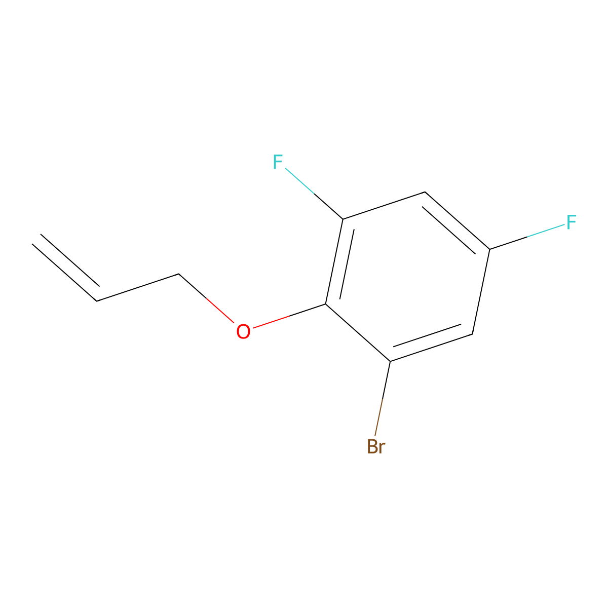 1-Bromo-2-allyloxy-3,5-difluorobenzene molecular structure, CAS 1823371-64-7