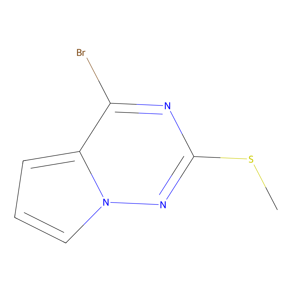 4-Bromo-2-(methylsulfanyl)pyrrolo[2,1-f][1,2,4]triazine molecular structure, CAS 1823371-80-7