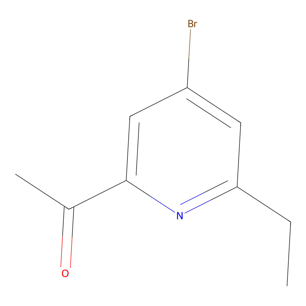 1-(4-Bromo-6-ethylpyridin-2-yl)ethan-1-one molecular structure, CAS 1823371-89-6