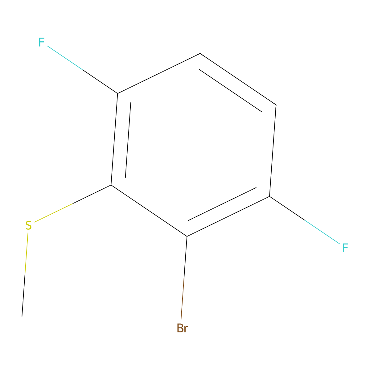 (2-Bromo-3,6-difluorophenyl)(methyl)sulfane molecular structure, CAS 1823372-00-4