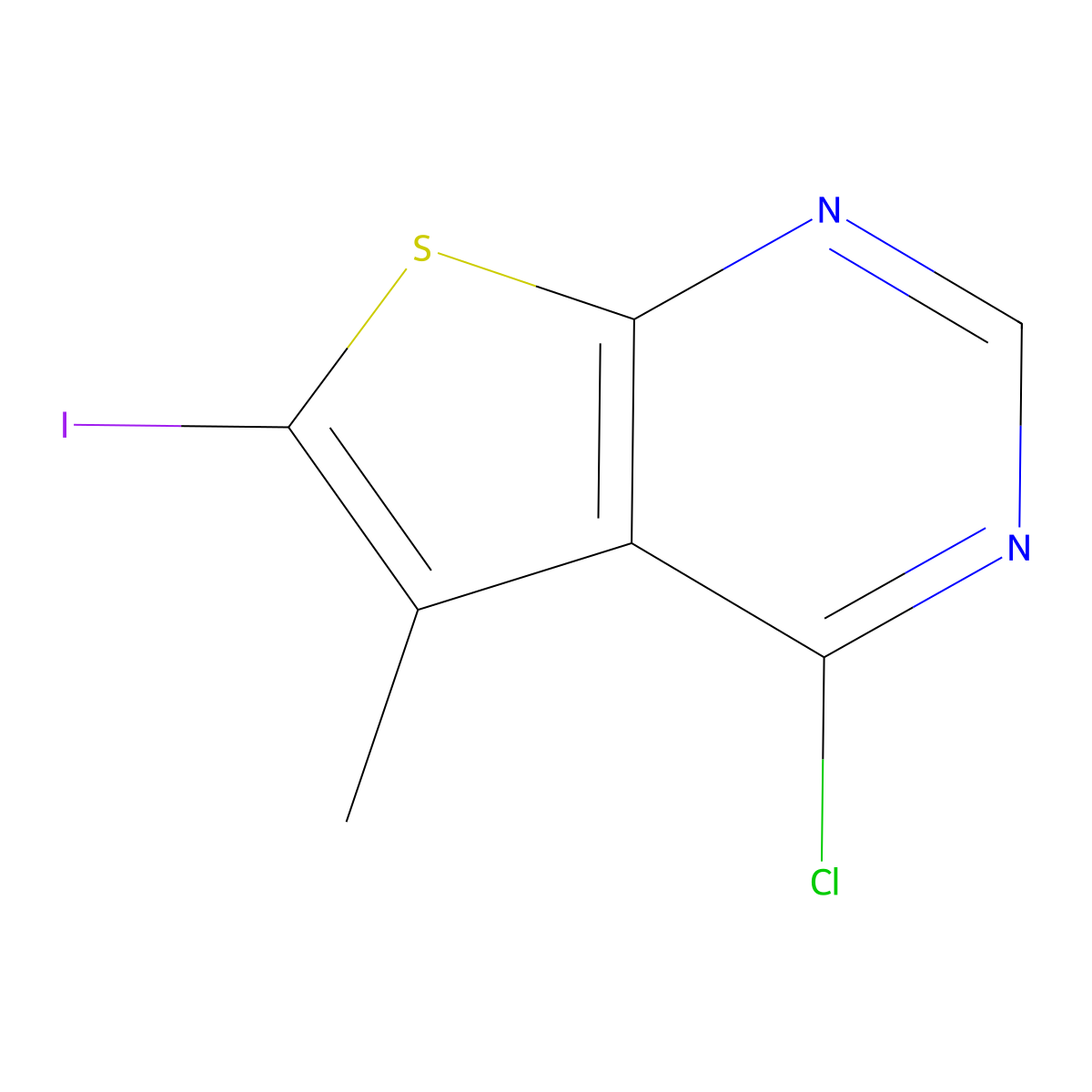 4-Chloro-6-iodo-5-methylthieno[2,3-d]pyrimidine molecular structure, CAS 1823372-30-0