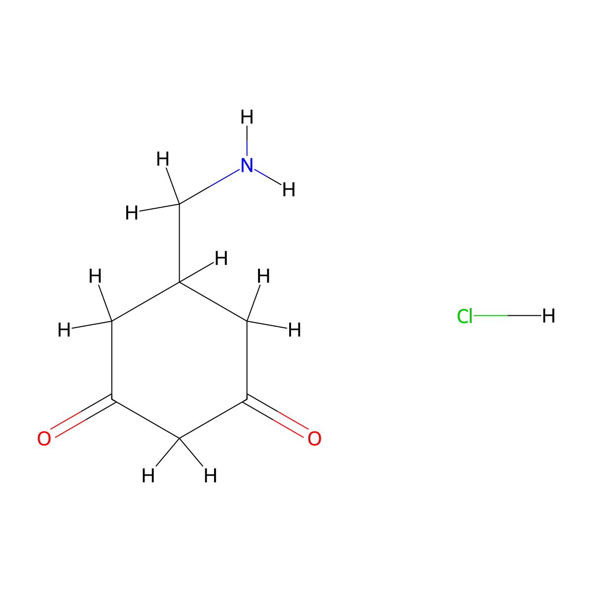 5-(Aminomethyl)cyclohexane-1,3-dione hydrochloride molecular structure, CAS 1823372-47-9