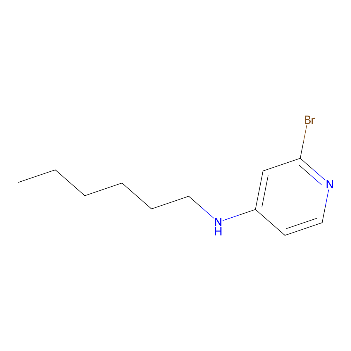 2-Bromo-n-hexylpyridin-4-amine molecular structure, CAS 1823372-75-3