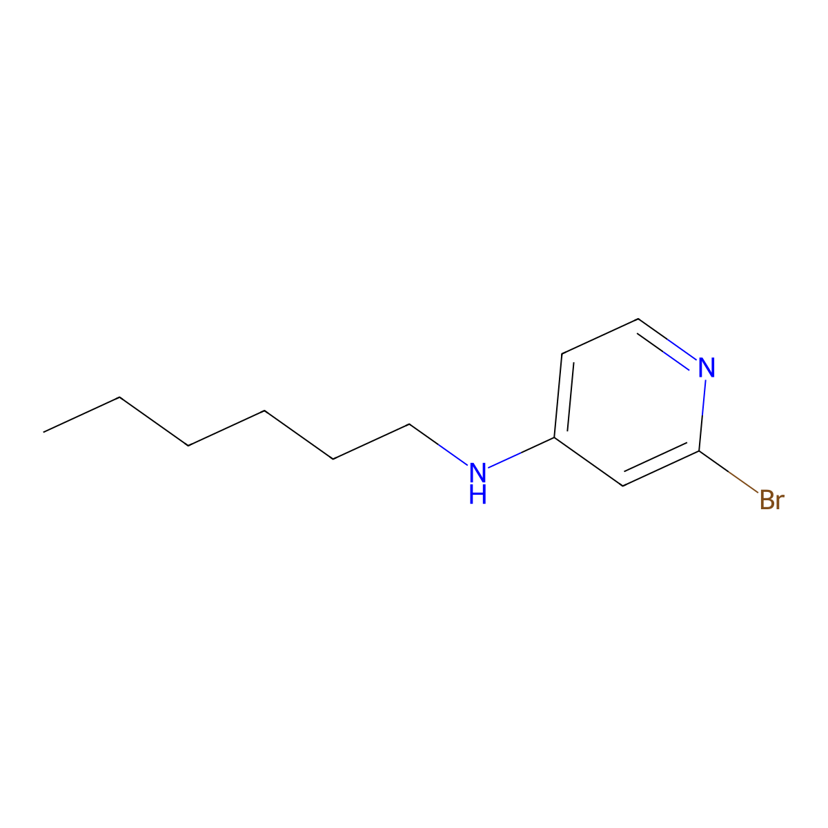 2-Bromo-n-hexylpyridin-4-amine molecular structure, CAS 1823372-75-3