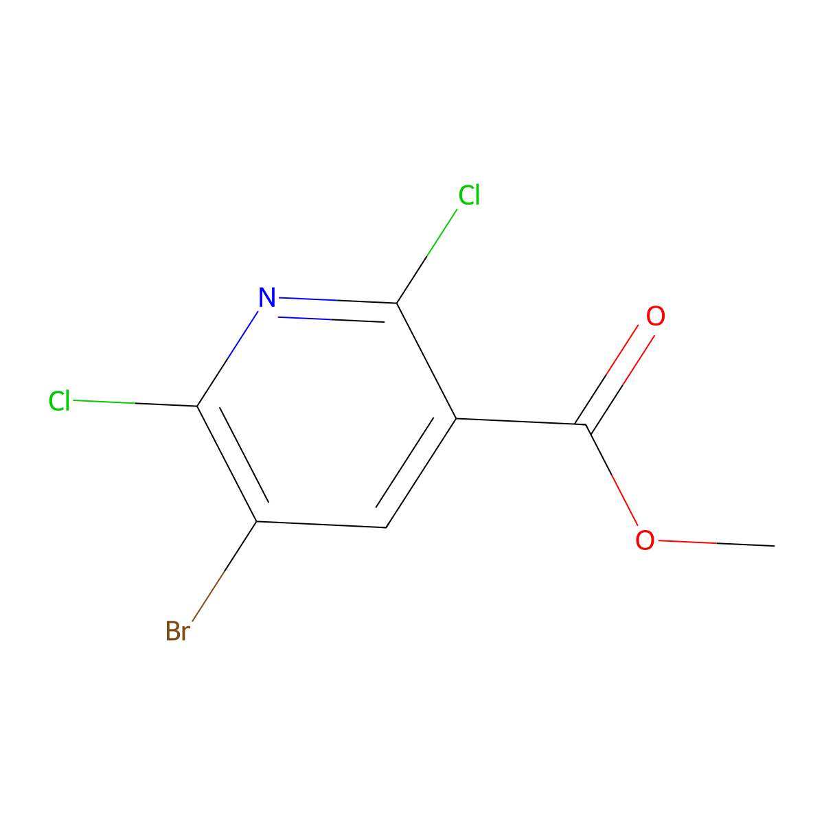 Methyl 5-bromo-2,6-dichloronicotinate molecular structure, CAS 1823373-59-6