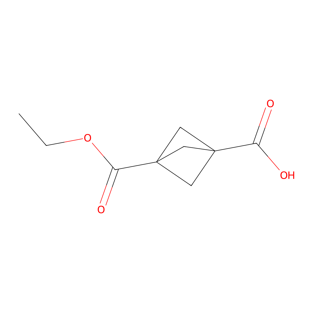 3-(Ethoxycarbonyl)bicyclo[1.1.1]pentane-1-carboxylic acid molecular structure, CAS 1823373-90-5