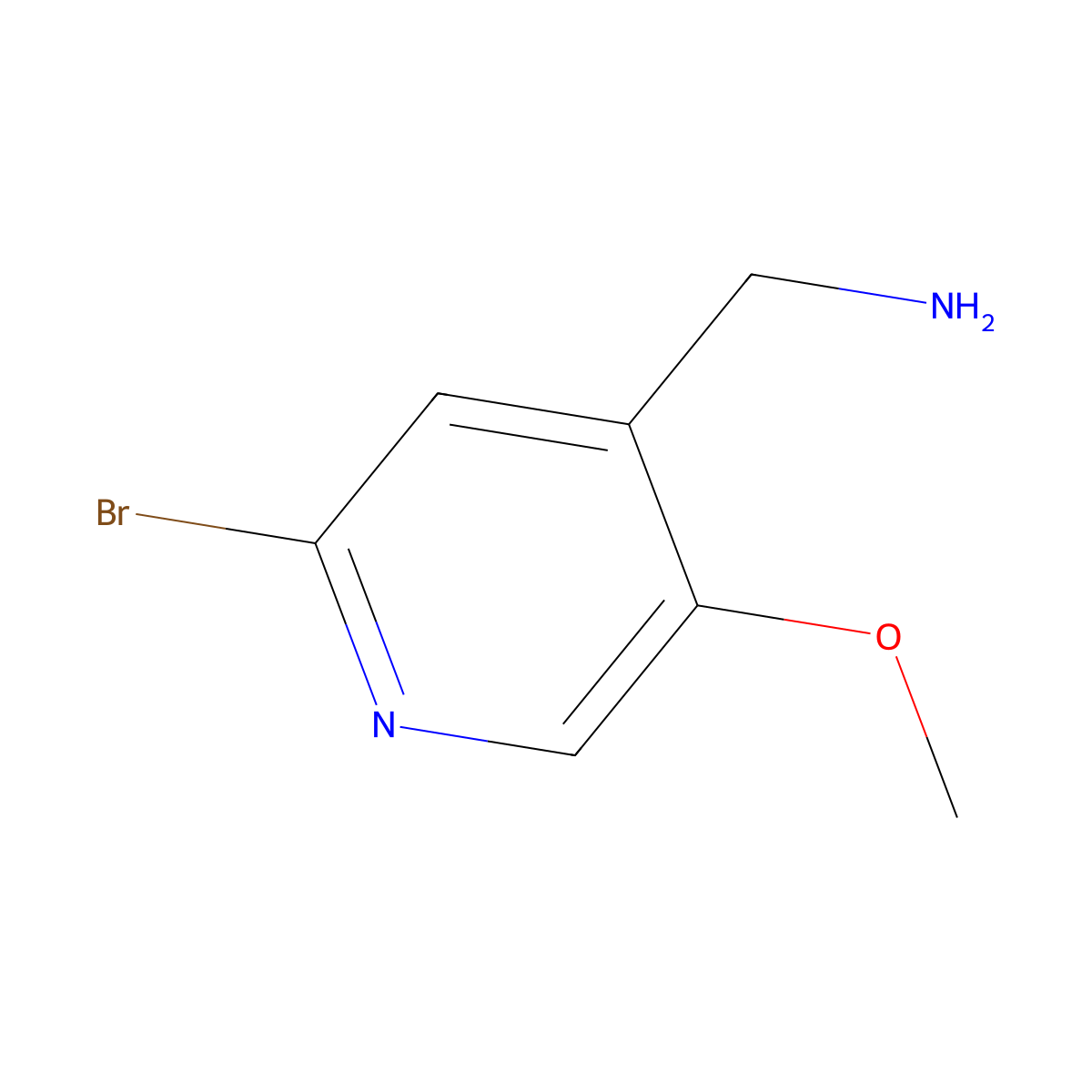 (2-Bromo-5-methoxypyridin-4-yl)methanamine molecular structure, CAS 1823373-94-9