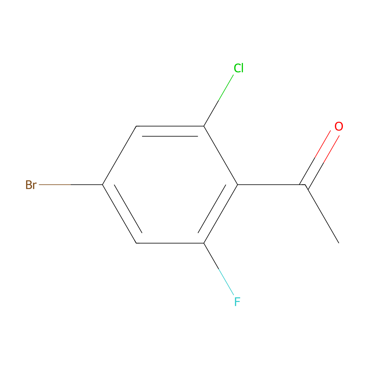 1-(4-Bromo-2-chloro-6-fluorophenyl)ethanone molecular structure, CAS 1823374-59-9