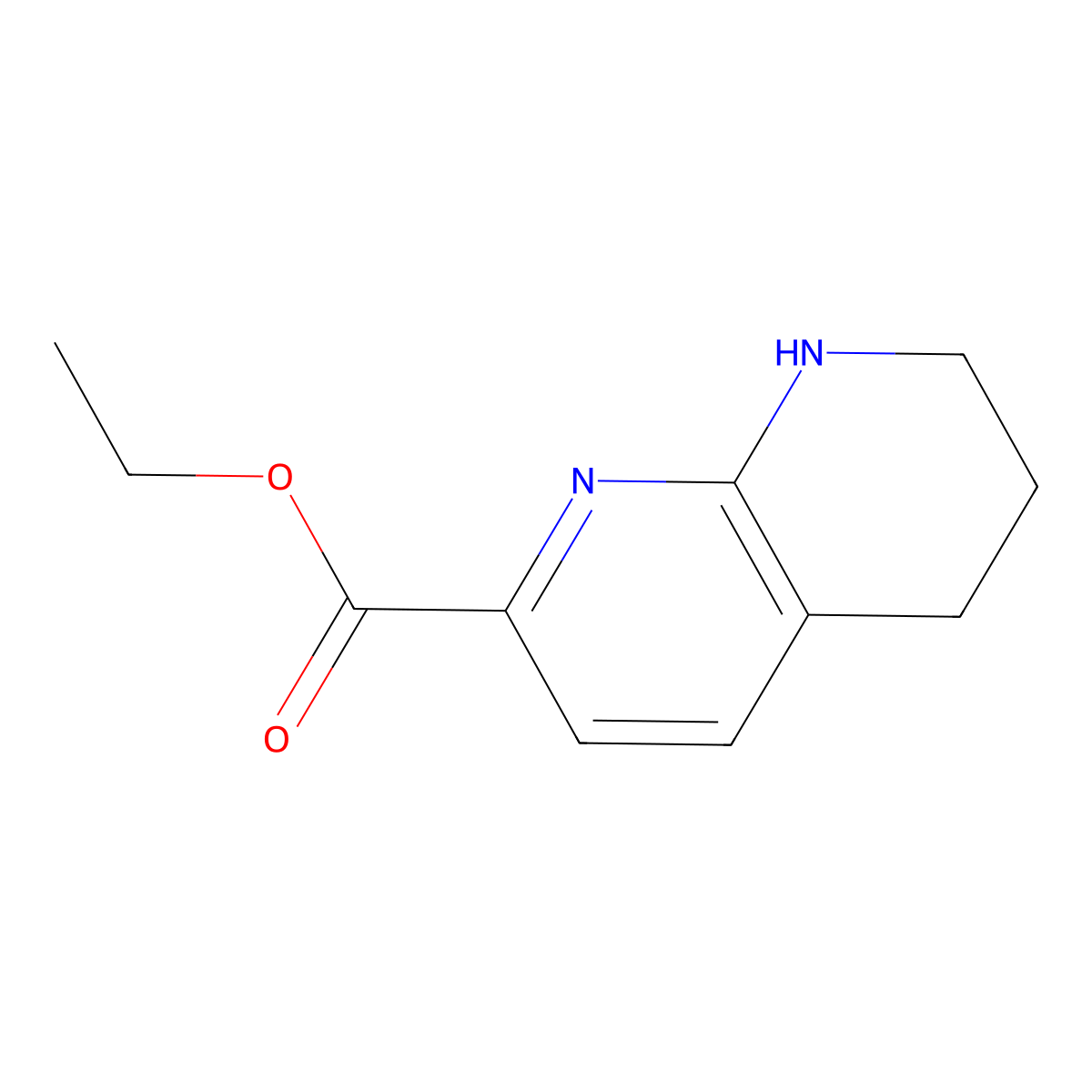 Ethyl 5,6,7,8-tetrahydro-1,8-naphthyridine-2-carboxylate molecular structure, CAS 1823374-96-4