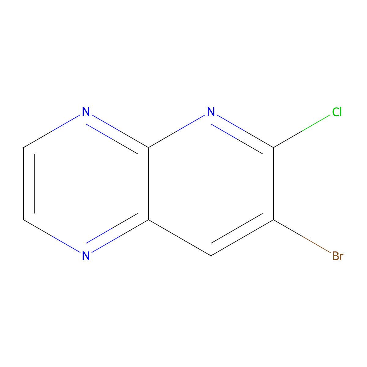7-Bromo-6-chloropyrido(2,3-b)pyrazine molecular structure, CAS 1823374-98-6