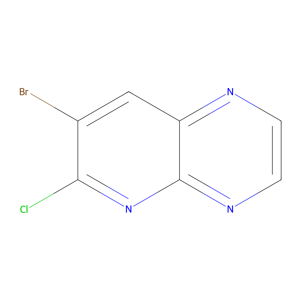 7-Bromo-6-chloropyrido(2,3-b)pyrazine molecular structure, CAS 1823374-98-6