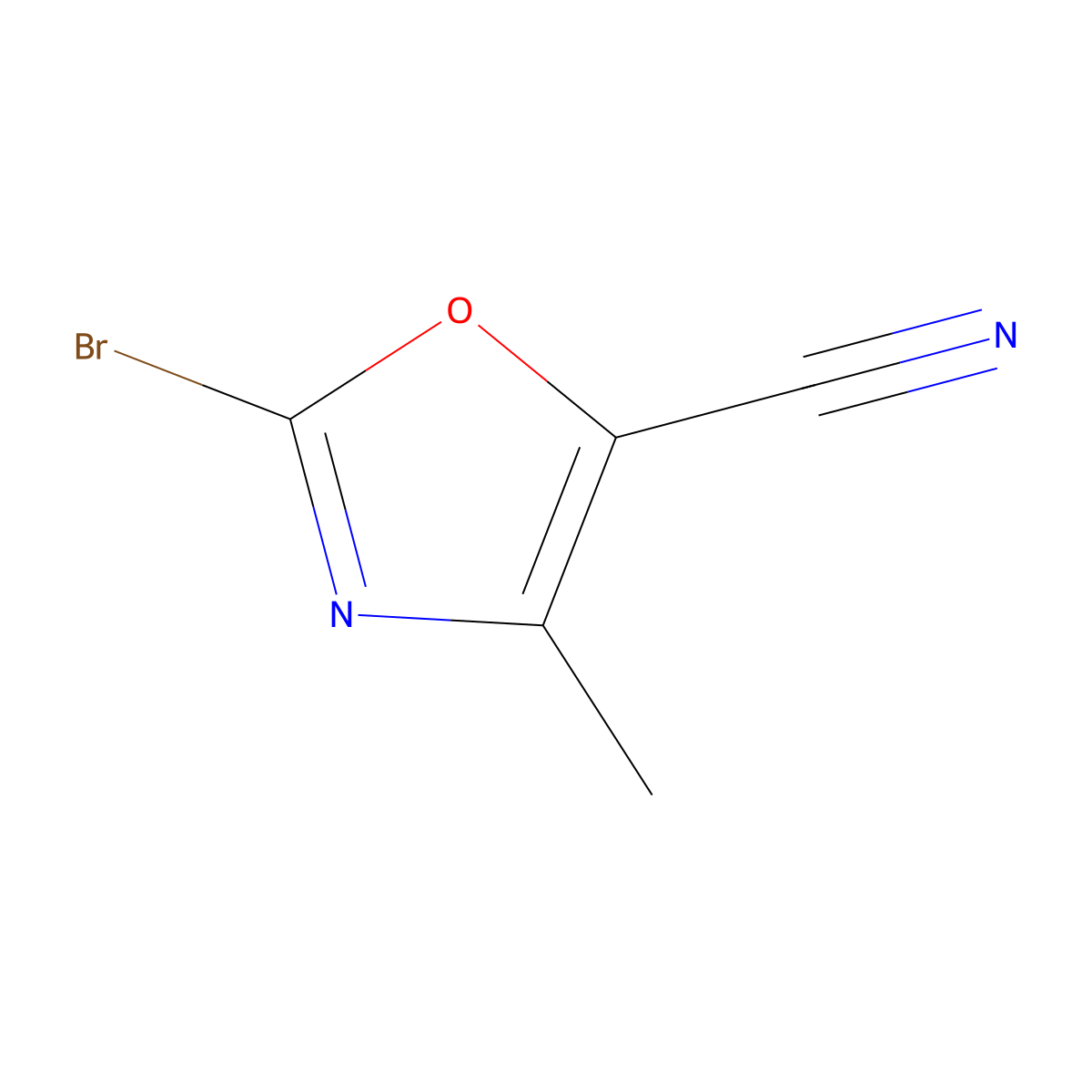 2-Bromo-4-methyloxazole-5-carbonitrile molecular structure, CAS 1823375-05-8