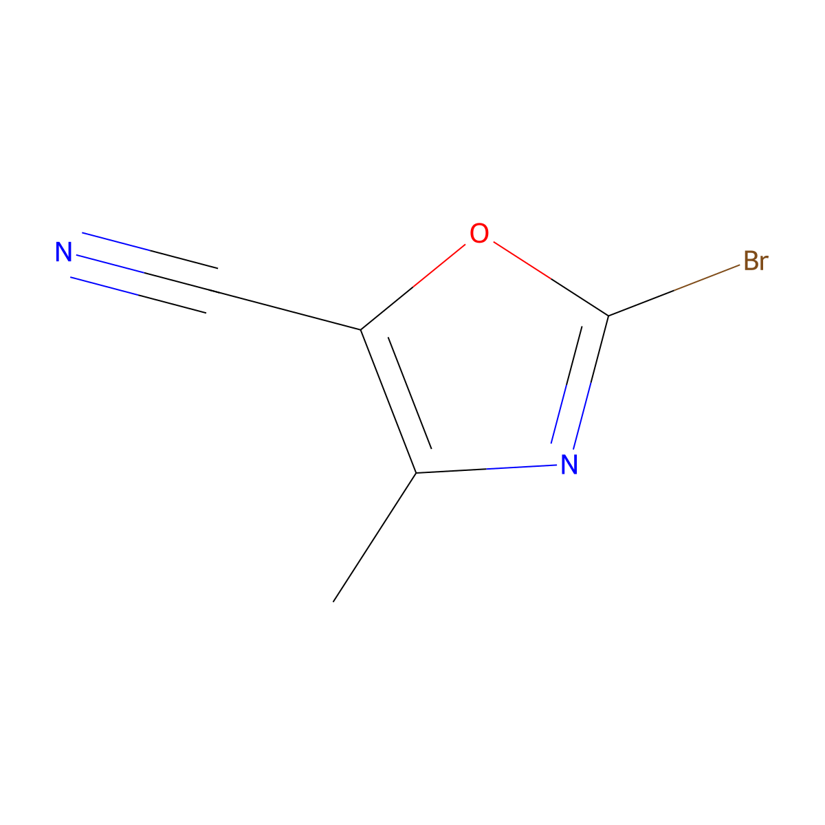 2-Bromo-4-methyloxazole-5-carbonitrile molecular structure, CAS 1823375-05-8