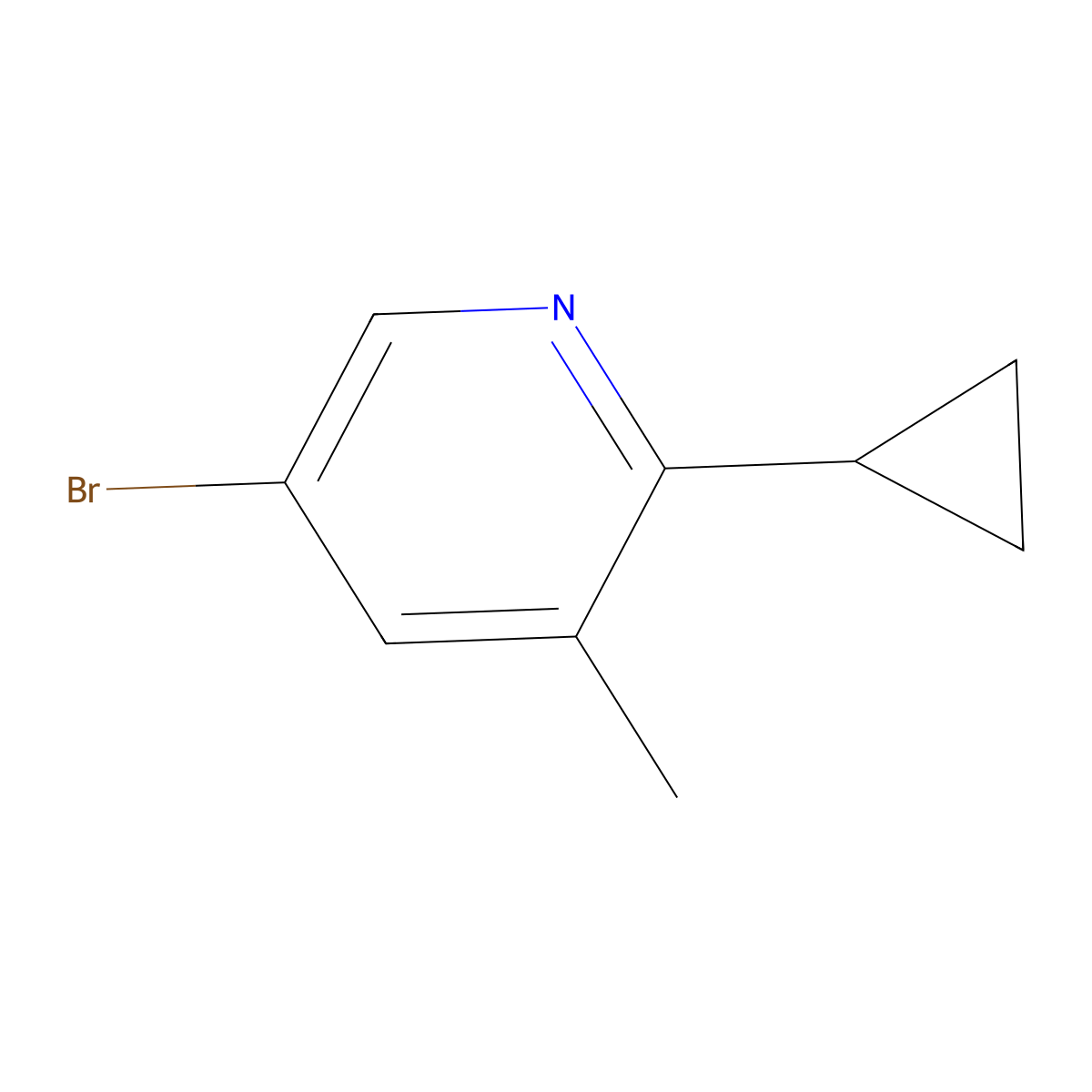 5-Bromo-2-cyclopropyl-3-methylpyridine molecular structure, CAS 1823375-08-1