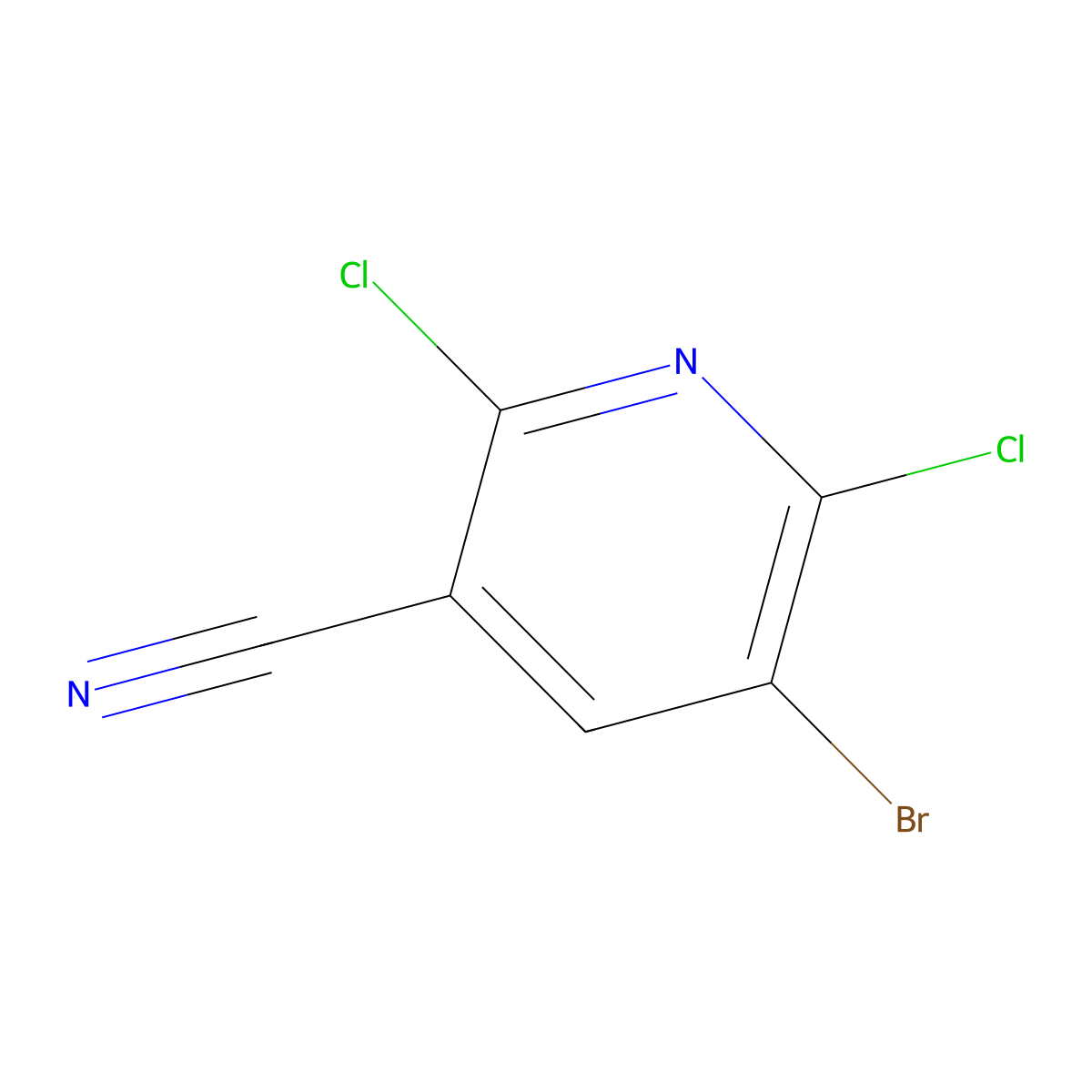 5-Bromo-2,6-dichloronicotinonitrile molecular structure, CAS 1823375-18-3
