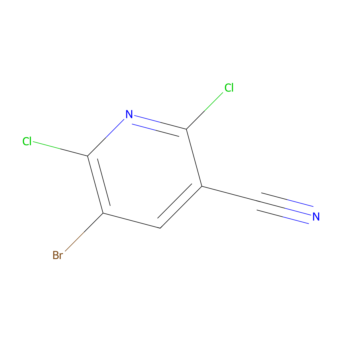 5-Bromo-2,6-dichloronicotinonitrile molecular structure, CAS 1823375-18-3
