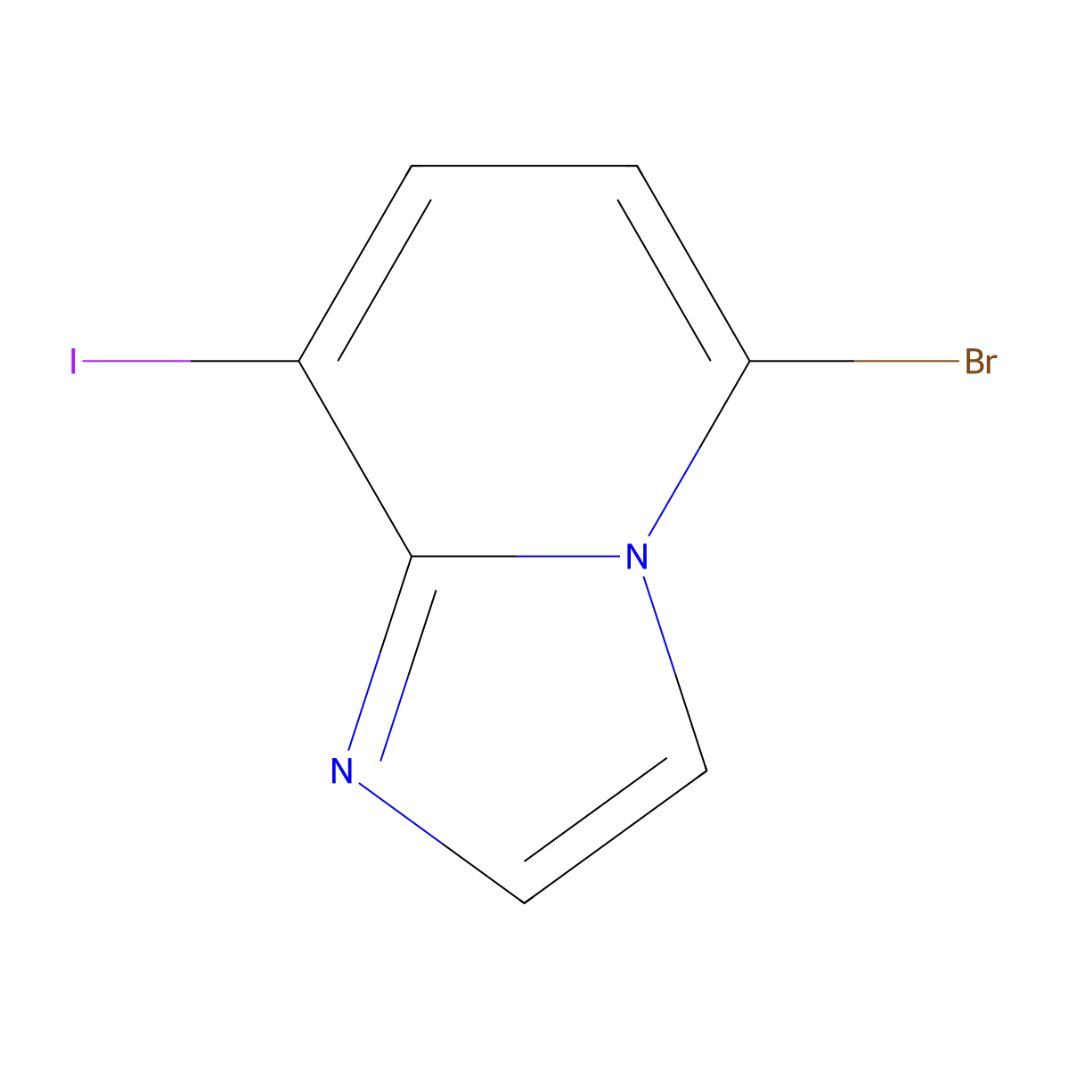5-Bromo-8-iodoimidazo[1,2-a]pyridine molecular structure, CAS 1823375-25-2